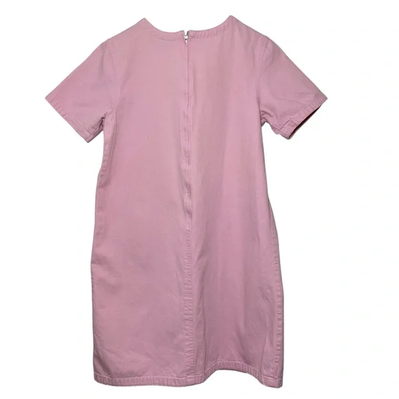 Vintage 90’s Denim & Co. Baby Pink Cotton front pocket shift dress. Women’s M - Picture 4 of 5